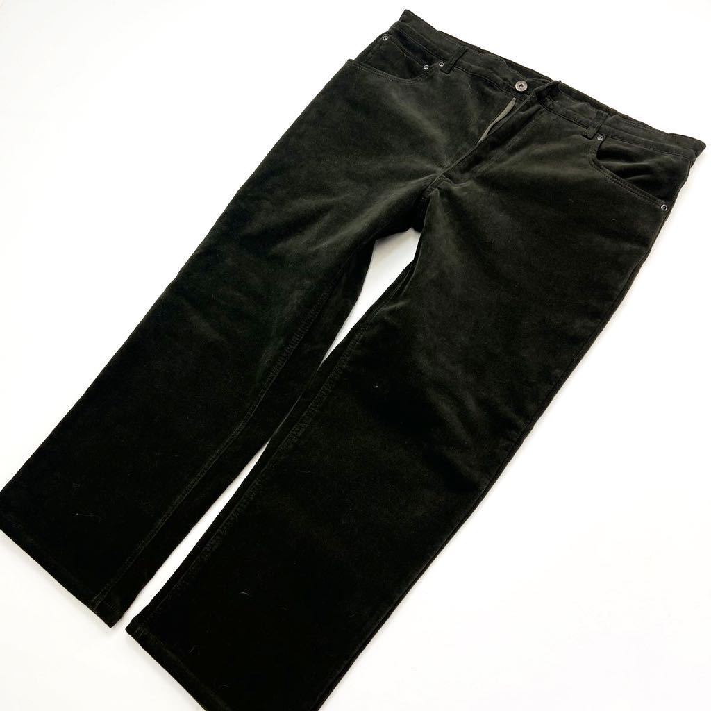 良品 ☆ ダンロップ ☆ DUNLOP 暖かい♪ 防寒裏地 コーデュロイ パンツ ダークグリーン 97 大きめ 渋め 紳士スタイル ゴルフ GOLF■JS242拍卖