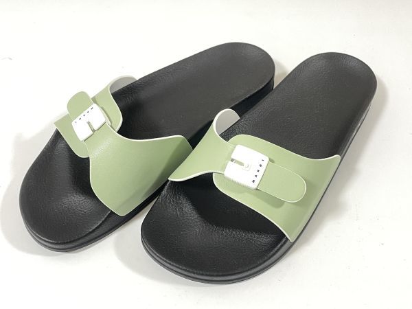 ★6A-30★マルニ サンダル MARNI ブラック×ミントグリーン 42サイズ 新品拍卖