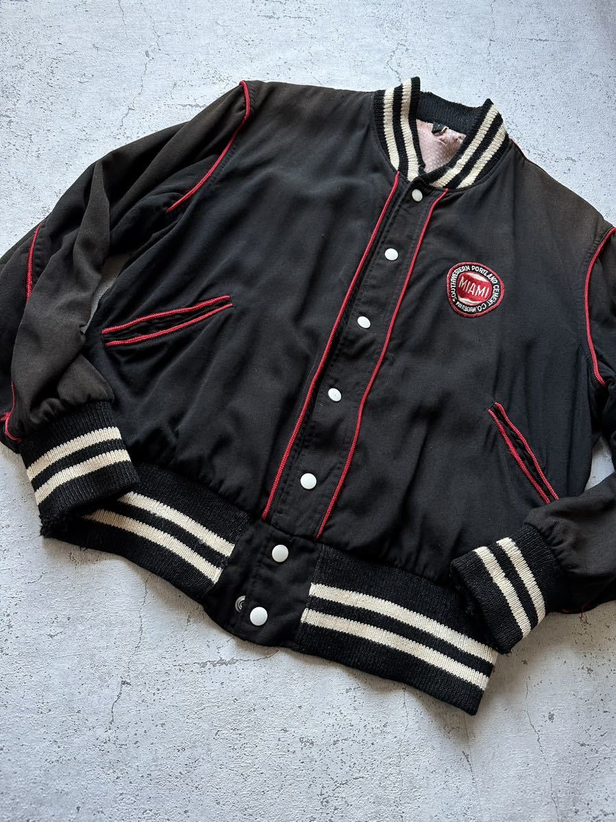 50s-60s USA製 BUTWIN / RAYON STADIUM JACKET OLD VINTAGE アメリカ製 バトウィン スタジアムジャケット スポジャケ オールド ビンテージ拍卖