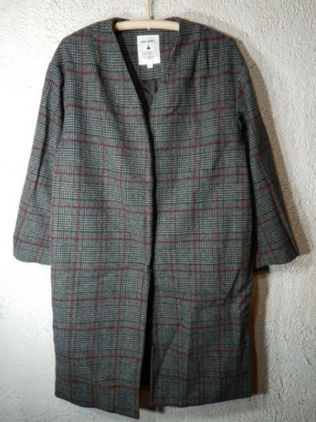 to5773 niko and ... ニコアンド ノーカラー 千鳥格子 チェック デザイン コート 人気拍卖