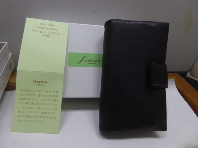 超格安に新品 モルフォ(S.coeur)小銭入れ&キーケース(黒オネスト皮)日本製 タグ付き拍卖