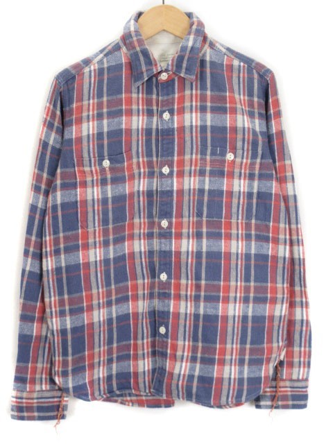 ジャーナルスタンダード レリューム JOURNAL STANDARD relume RE-COLOR CHECK BOYS WORK カラーチェック ボーイズワークシャツ 2 青 ブルー拍卖