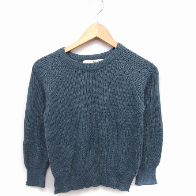 メルローズ MELROSE CLAIRE ニット セーター 長袖 丸首 ミドルゲージ アンゴラ混 グレー /FT29 レディース拍卖