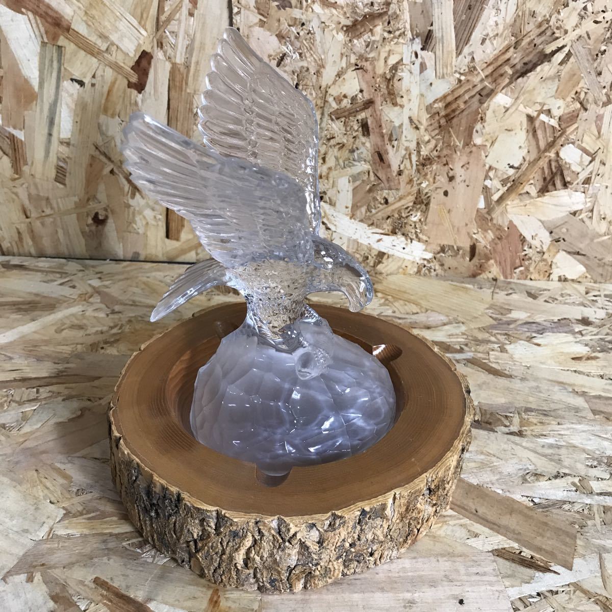 k ガラス火消し 木 灰皿 アンティーク タバコ クリスタル拍卖