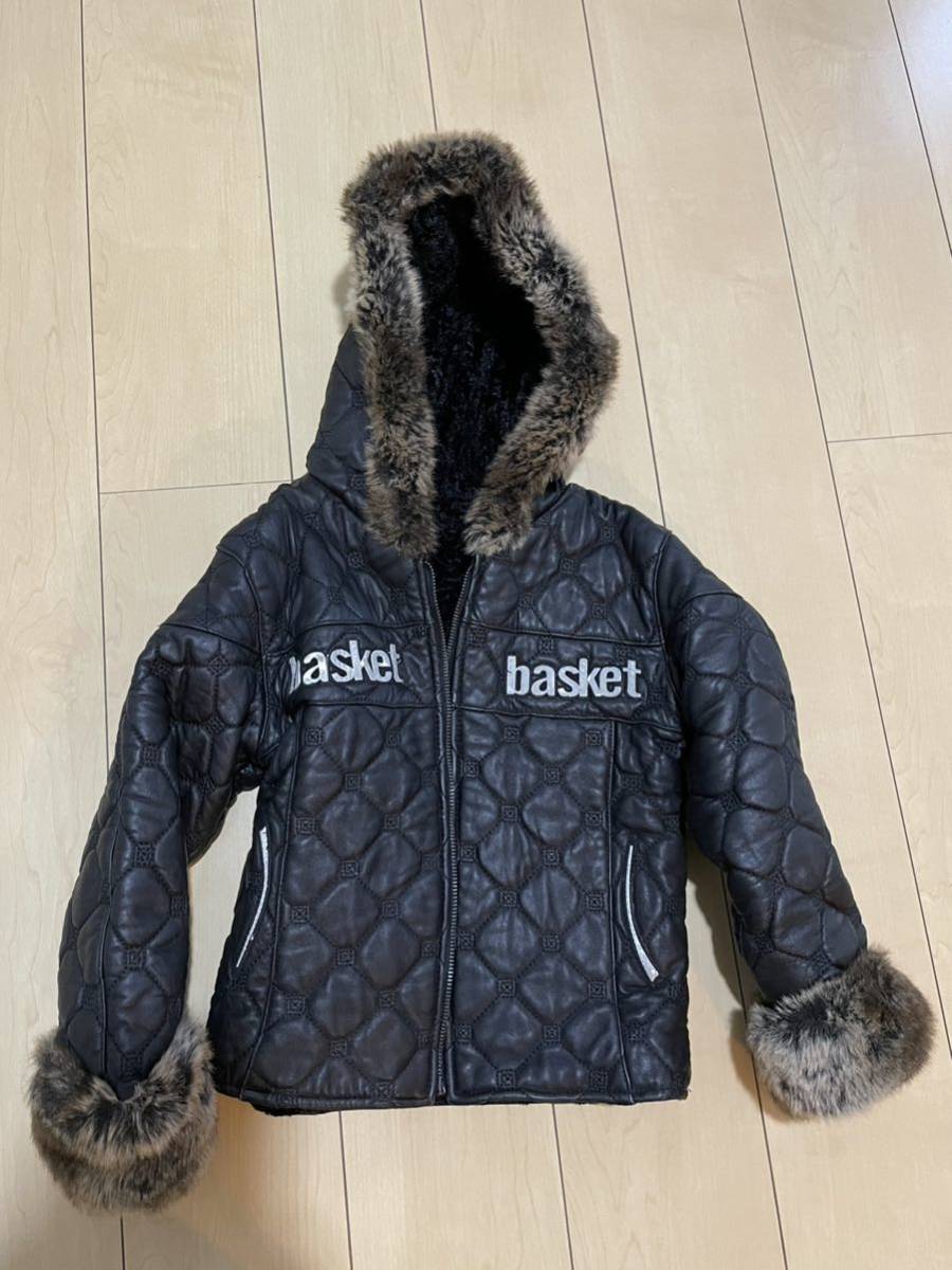 9黒のカッコいい系ファー付きレザージャケット140程度拍卖