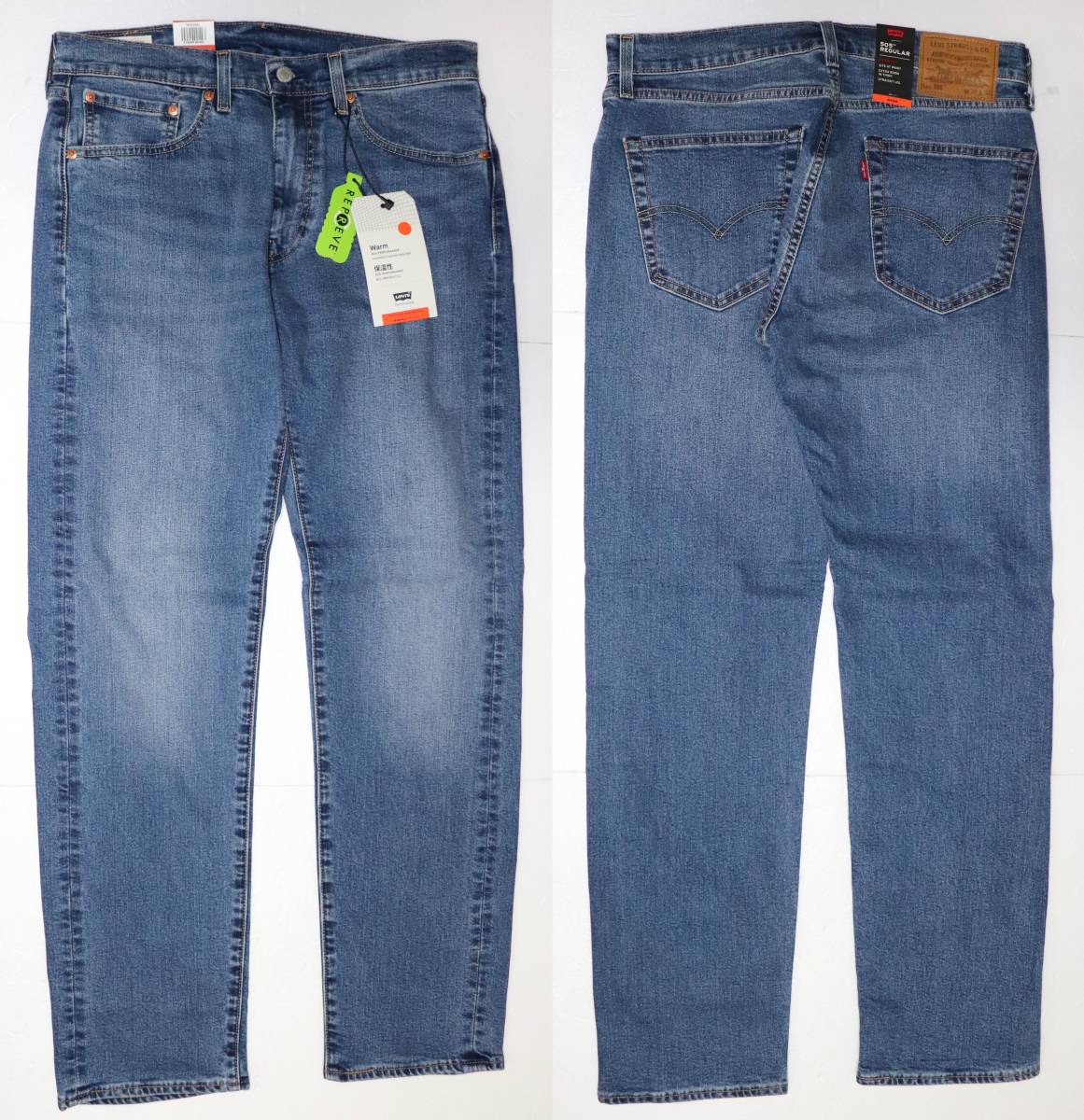 定価10000 新品 Levis リーバイス 00505-2304 W29 L32 505 レギュラーストレート インディゴ・ミッドユーズド WARM ストレッチデニム BIG-E拍卖