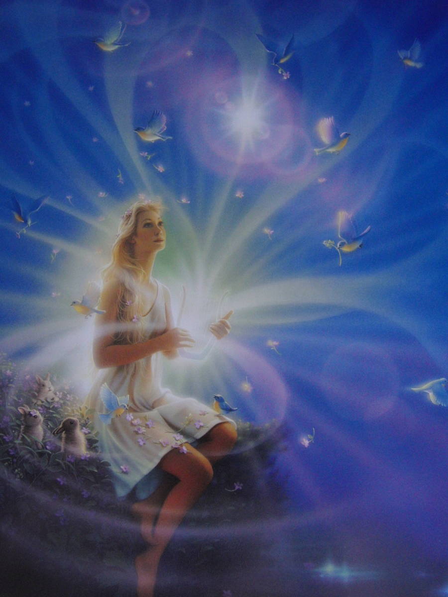 カーク・レイナート、【ガイアの歌】、希少な額装用画集より、新品額装付、状態良好、送料込み拍卖