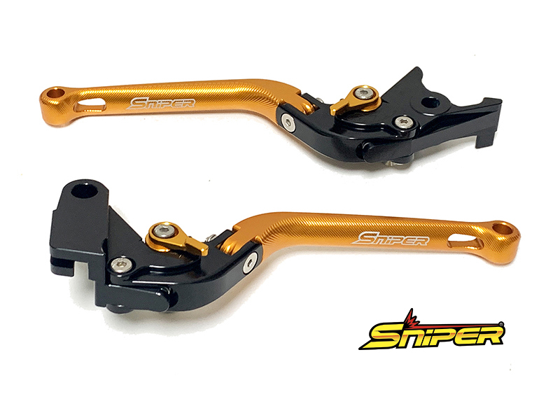 PCX JF28 JF56 JF81/PCX150 KF12 KF18 KF30 6段階アジャスター 可倒式 ブレーキレバーセット 金 SNIPER スナイパー SP0122GD拍卖