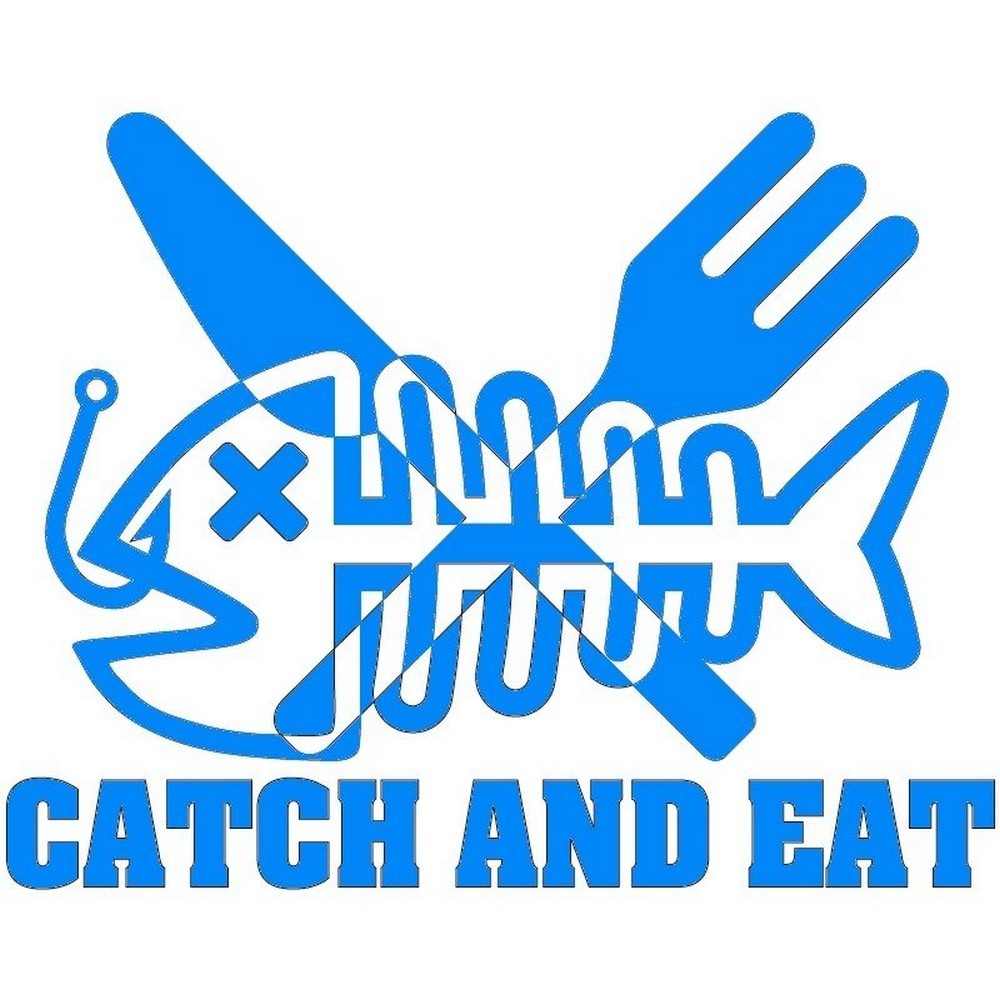 釣り ステッカー CATCH AND EAT 【水色】 Mサイズ 横幅20㎝ キャッチ&イート 釣り具 フィッシング 切抜き ステッカー シール 防水 屋外OK拍卖