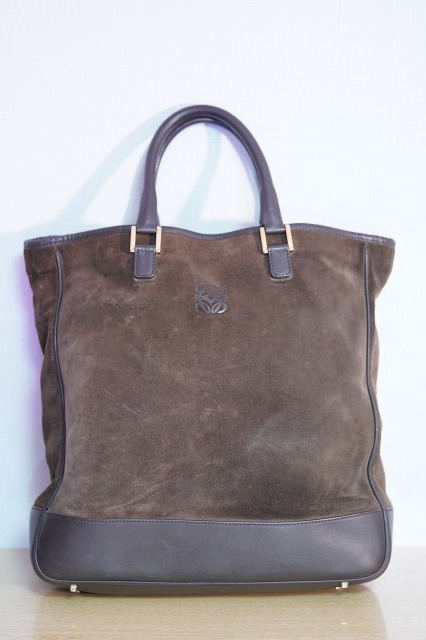 LOEWE ロエベ 茶 ブラウン レザー トートバッグ ビジネスバッグ メンズ拍卖