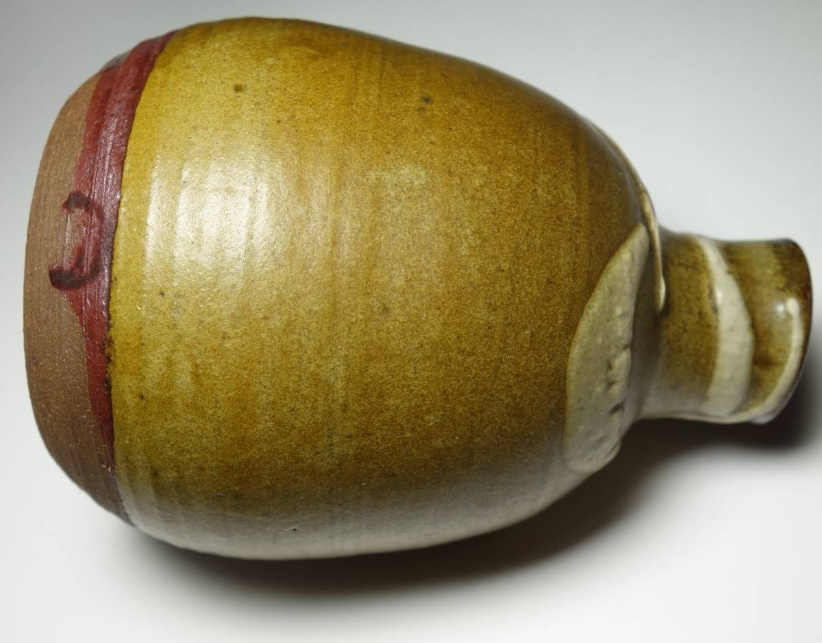 昭和早期 傑作 徳利 酒器 天然釉+最高級小岱山赤陶土 五徳 小代焼拍卖