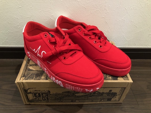 SHEIN パッチデコレーション レースアップフロント シューズ 赤 新品未使用拍卖