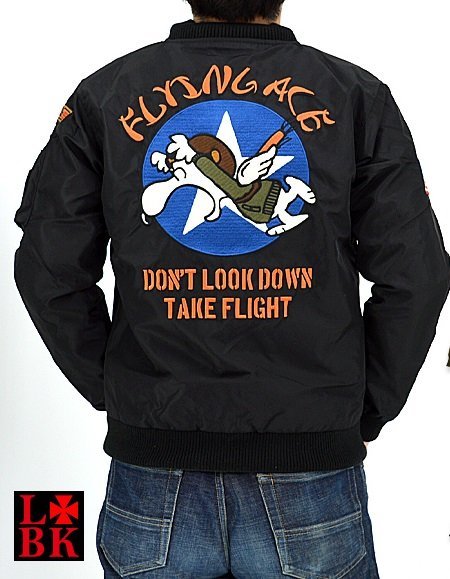 ロウブロウナックル×スヌーピー ピーナッツリバーシブルブルゾン◆ロウブロウナックル ブラックXLサイズ 592400 ミリタリー スカジャン拍卖