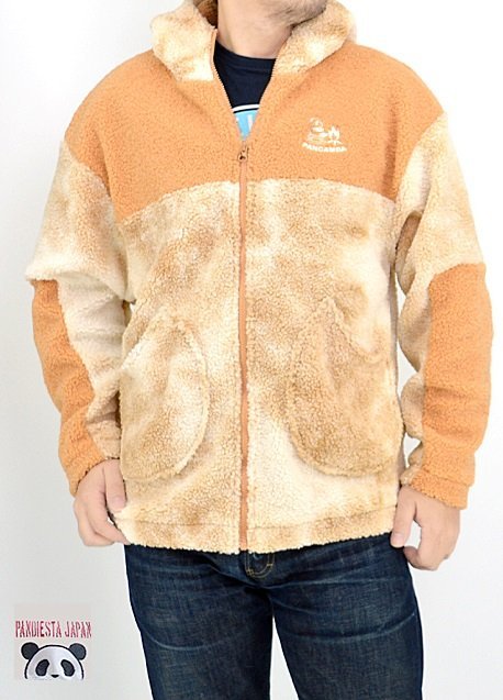 PANCAMDA タイダイ染めボアフリースパーカー◆PANDIESTA JAPAN ベージュXXLサイズ 592368 パンディエスタジャパン パンダ アウトドア拍卖