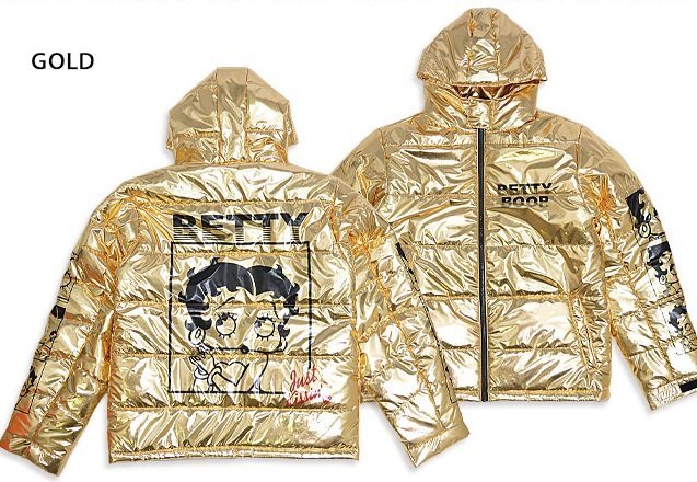 セクシーBETTYエナメル中綿ジャケット◆ロウブロウナックル ゴールドXXLサイズ 592876 ベティーちゃん アウター拍卖