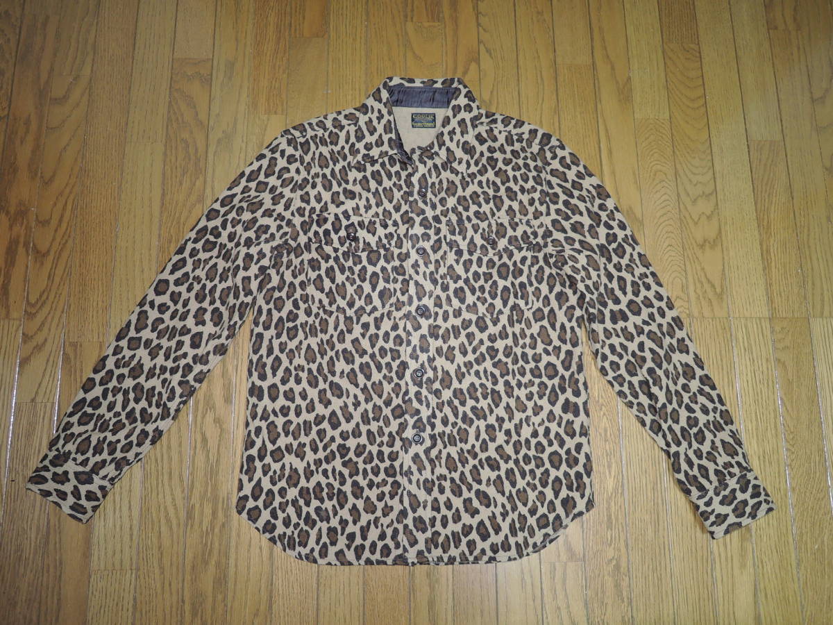 COOTIE クーティー レオパード柄 ウールシャツ S ヒョウ柄 ネルシャツ 長袖 /拍卖