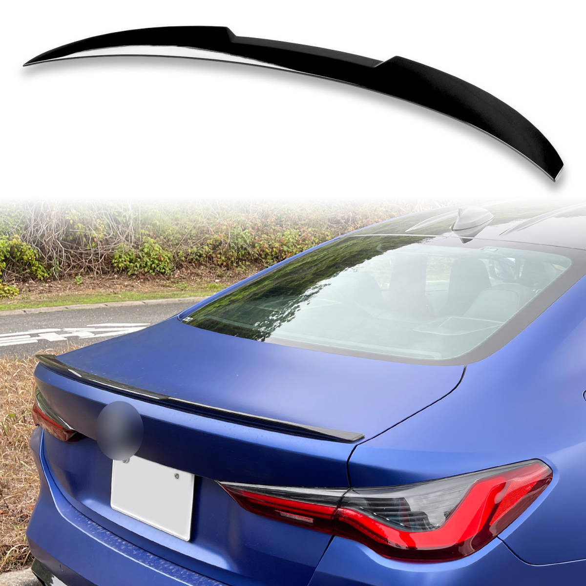 純正色塗装済 ABS製 トランクスポイラー BMW用 4シリーズ G26 M4タイプ ポン付け カラーコード:475 QTS-51165拍卖