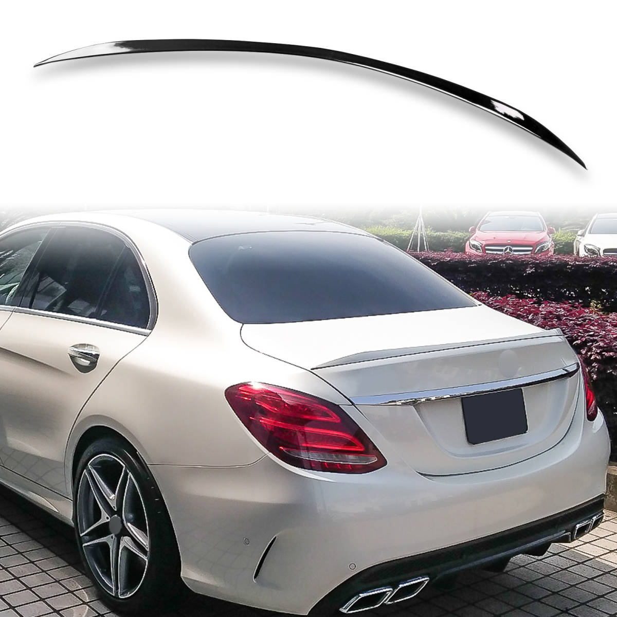 純正色塗装済 ABS製 トランクスポイラー メルセデスベンツ用 Cクラス W205 C63Sタイプ ポン付け カラーコード:197 QTS-51020拍卖