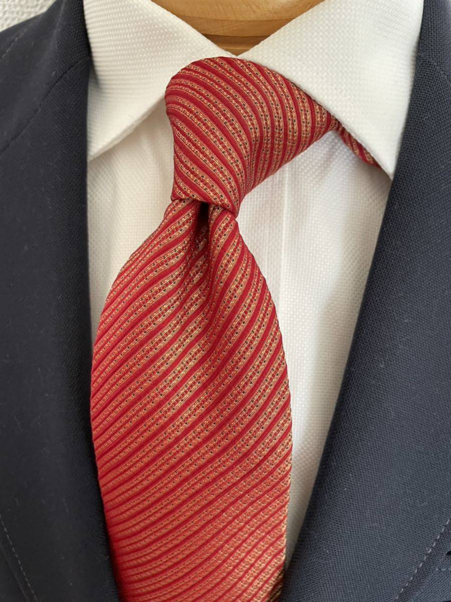 【美品】K2インターナショナル ネクタイ 日本製大剣約9.5cm レッド系拍卖