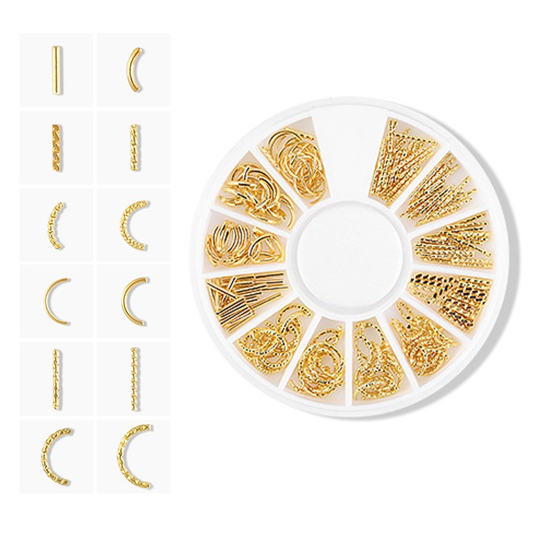 ネイルスタッズ ケース付き メタルネイルパーツ 12種類入り レジン用パーツ ジェルネイル 6#王の視線拍卖