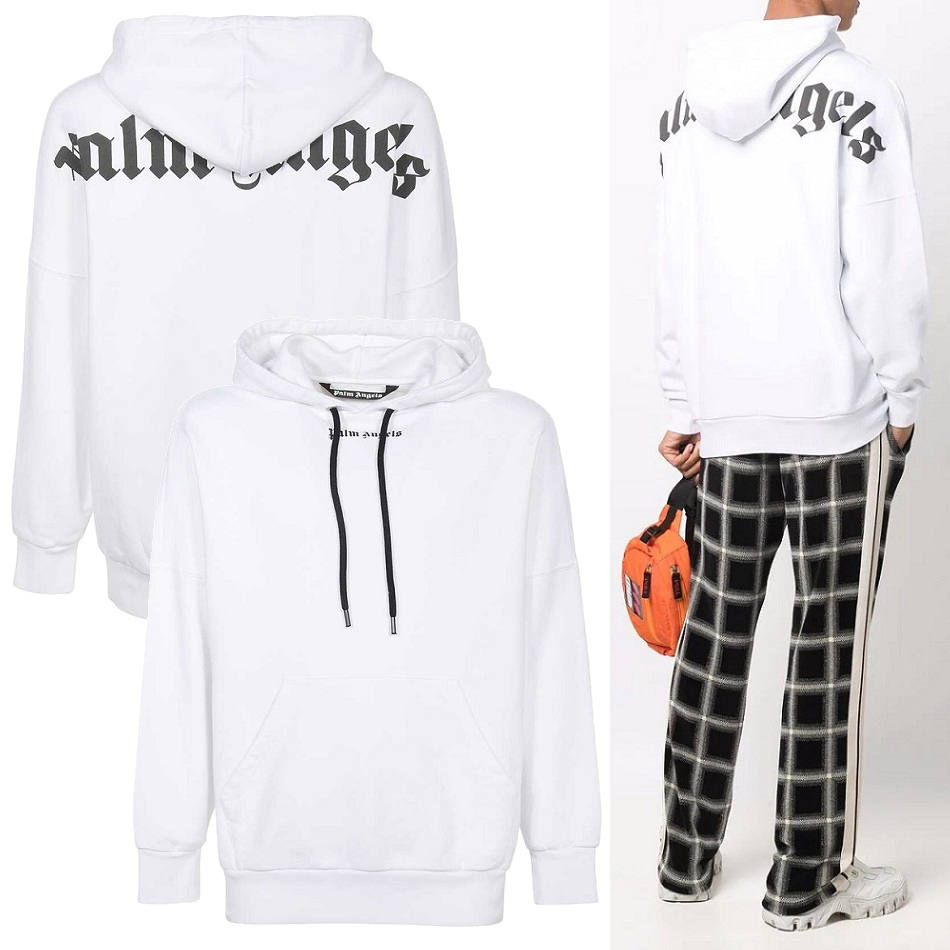 送料無料 9 PALM ANGELS パームエンジェルス PMBB036C99FLE001 0110 ホワイト プルオーバー パーカー フーディー size XL拍卖