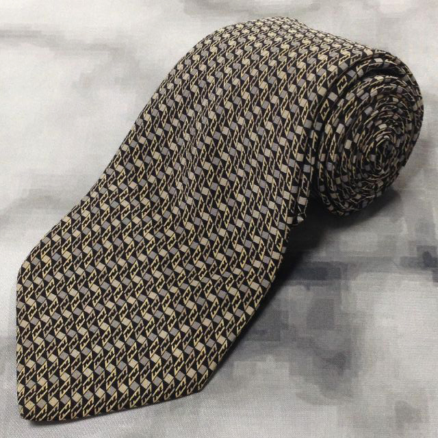 フェンディ FENDI 微光沢 ネクタイ イタリア製 シルク100% パターン柄 ミックス Q-007715 ゆうパケット拍卖