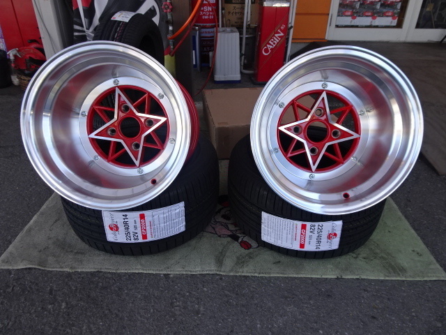 復刻版 スターシャーク(レッド)12J-14 ホイールのみ 2本セット 新品 旧車拍卖