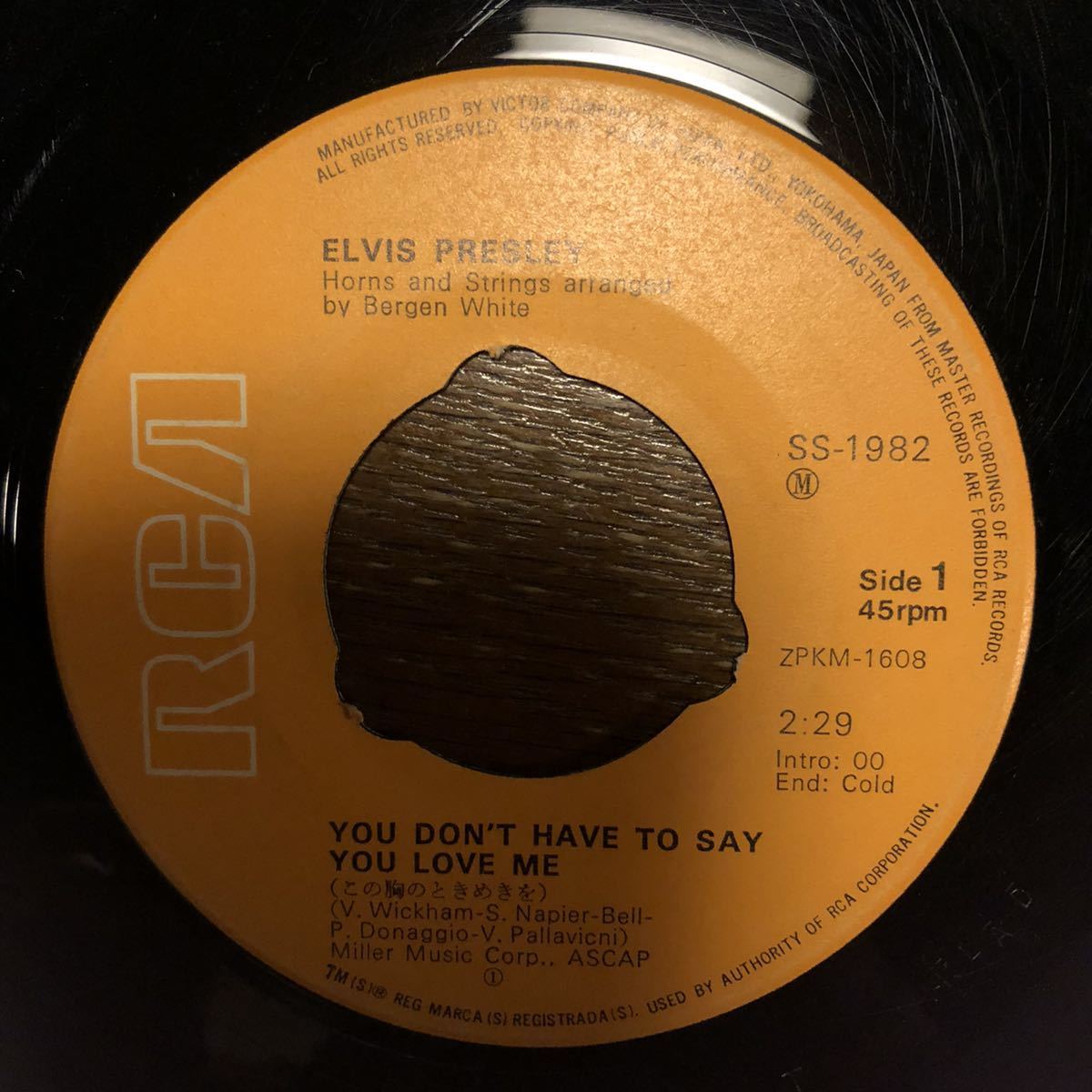 Elvis Presley この胸のときめきを / You Don't Have To Say You Love Me / RCA SS-1982 / 国内盤拍卖