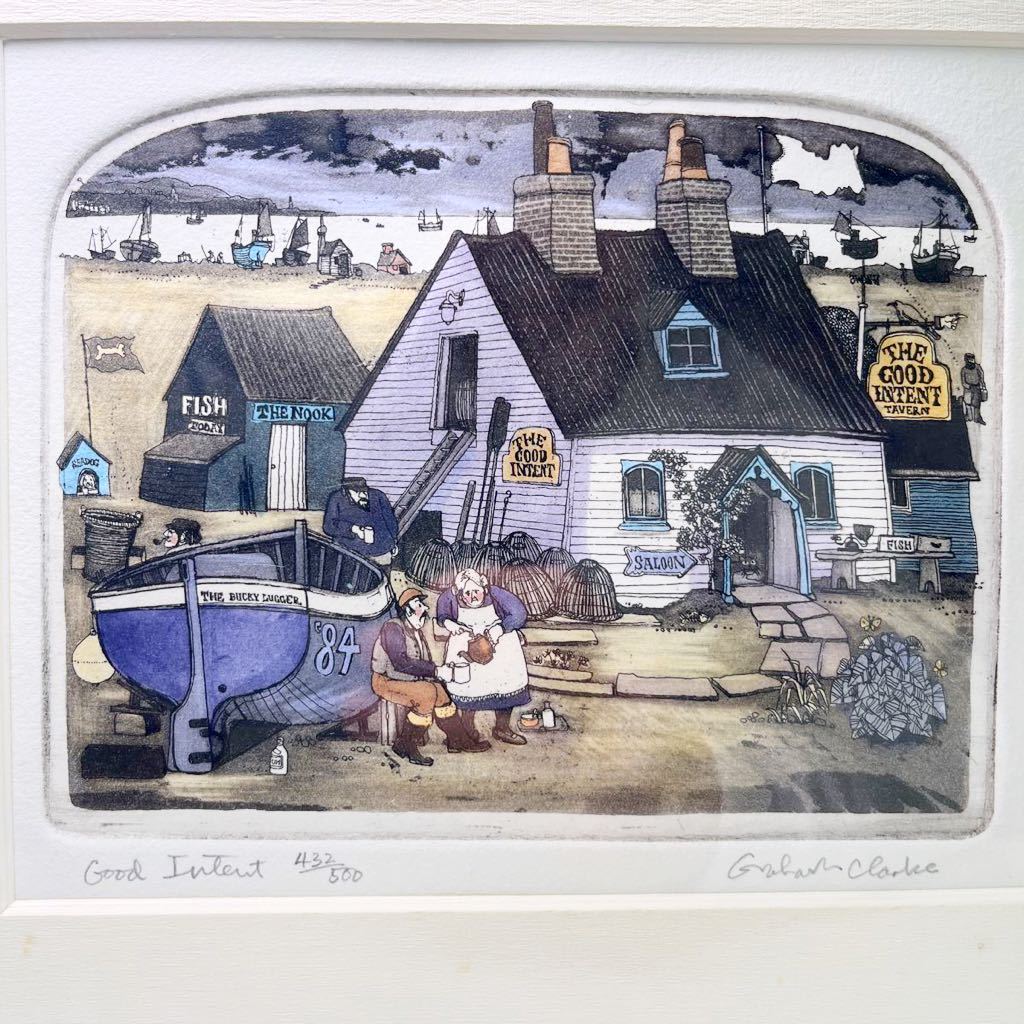 ☆ グラハム・クラーク 銅版画 手彩色 Good Intent 真作 ed432/500 額装 直筆サイン拍卖