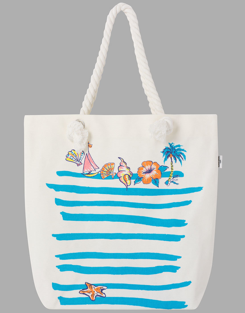 50%OFF 新品 ワコール ツモリチサト 帆布 ビーチボーダー トートバッグ 776♪拍卖