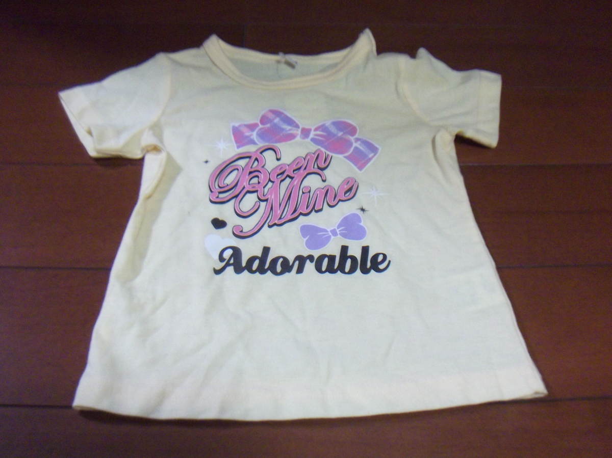 新品 女児 半袖 Tシャツ りぼん リボン サイズ95 肩ぼたん有り クリックポスト発送可 切手可拍卖