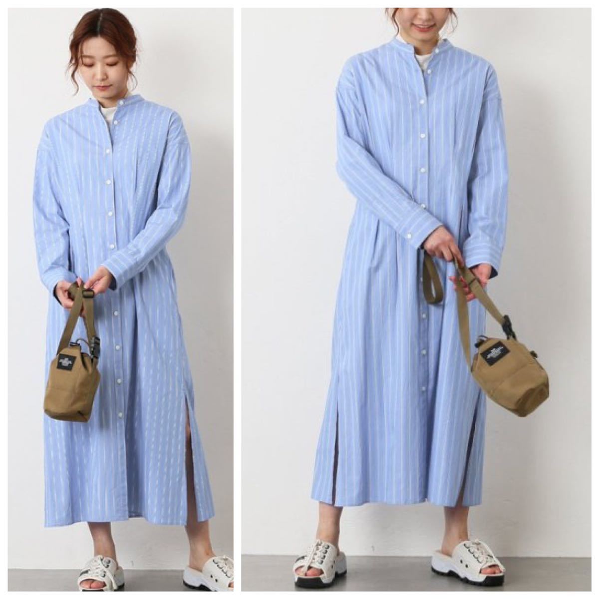 未使用 美品 ジャーナルスタンダード タイプライター ウエストタック ワンピース 定価15400円 シャツ バンドカラー拍卖