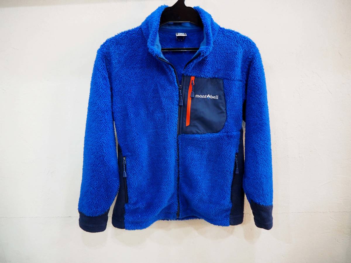 ◆キッズ montbell(モンベル)フリース ジップアップ kid's クリマエア CLIMAAIR 140 ブルー USED◆拍卖