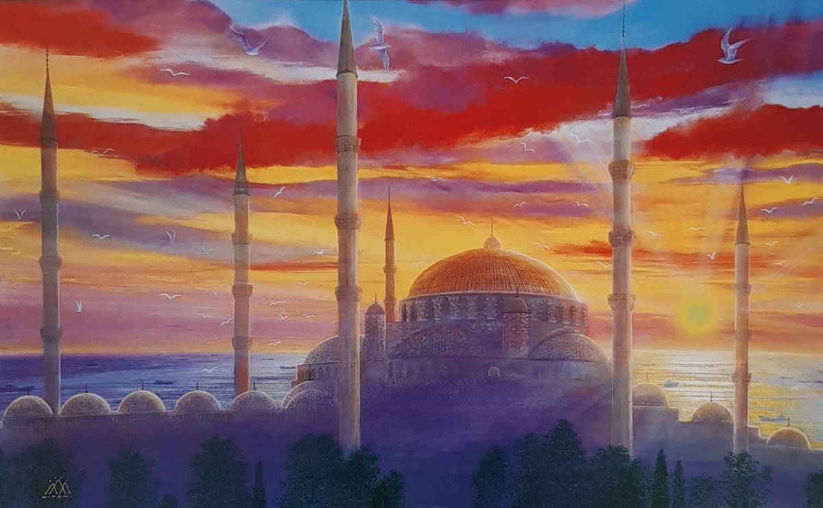 三谷資、「東方の光(イスタンブール)」、希少画集の額装画、四季、風景、人気作品、オーダーマット付・日本製新品額入り、送料無料拍卖