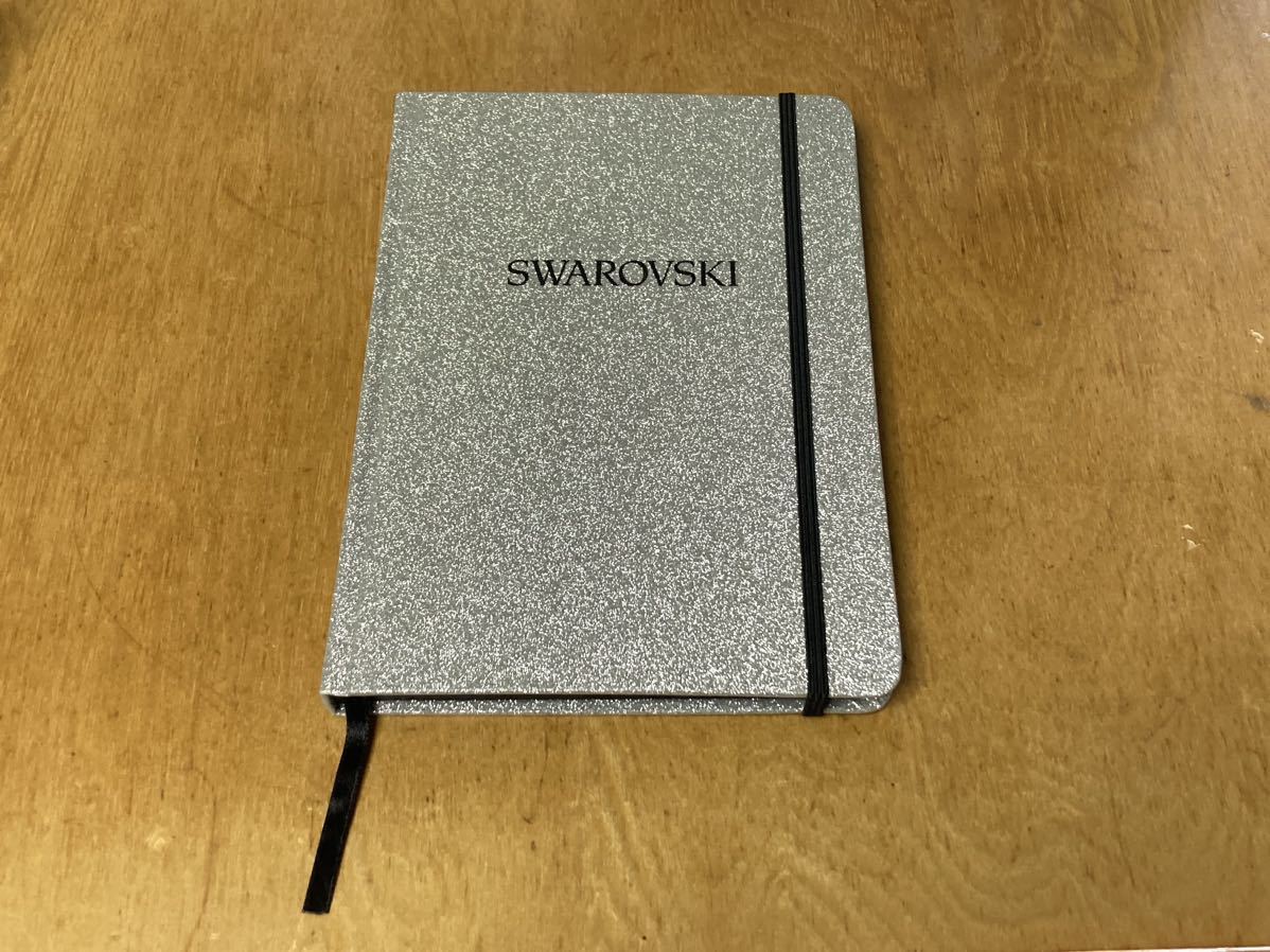 送料無料 SWAROVSKI スワロフスキー 手帳 ノート 銀色 金色 149mm×210mm×15mm キラキラ 罫線なし拍卖
