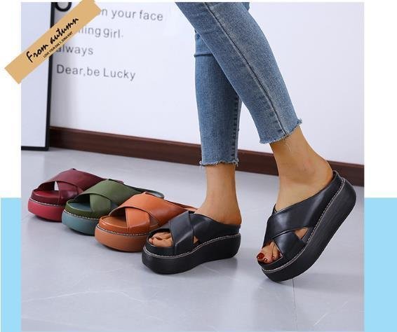 LHK3046★レディース 厚底  サンダル ダイエット  スリッパ オシャレ カジュアル 歩きやすい ヒール6㎝ 身長アップ 室外 部屋着拍卖