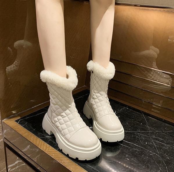 LHK2909★オシャレ ブーツ レディース スノーブーツ 裏起毛 防滑 防寒 スノーシューズ 厚底 身長アップ ファスナー付き拍卖
