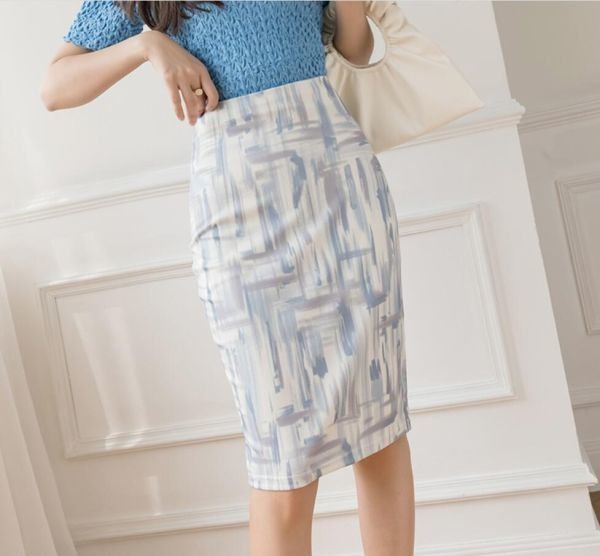 PYD2240★S-XLサイズャレ 大人気 花柄 スカート タイト スカー選べる♪オシト ハ着痩せ ペンシル 膝丈スカート 通勤大人イウエスト 園行事拍卖