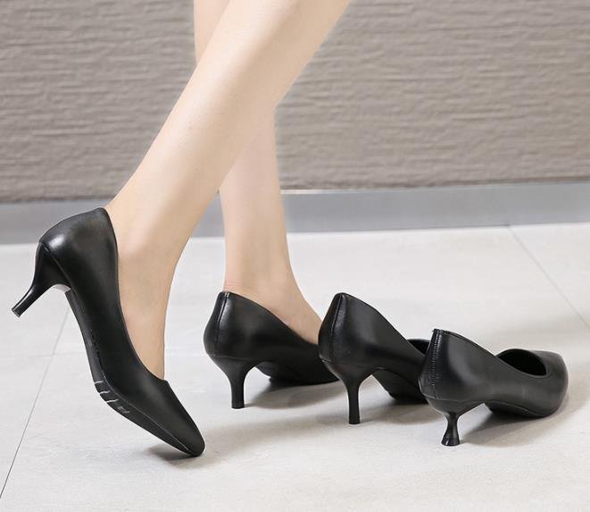 LHK2977★レディース ハイヒール パンプス 美脚 インテッド シューズ ピンヒール3/5/7㎝ ブラック フォーマル 通勤 ビジネスオフィス拍卖