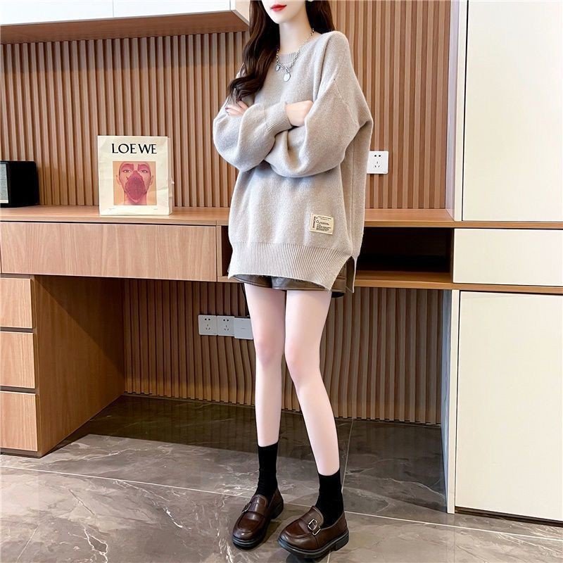 cjx2211★Fサイズ♪秋冬新作 オシャレ ラウンドネック 暖かい ニットセーター ふんわり袖 20304050代 着痩せ ニットトップス拍卖