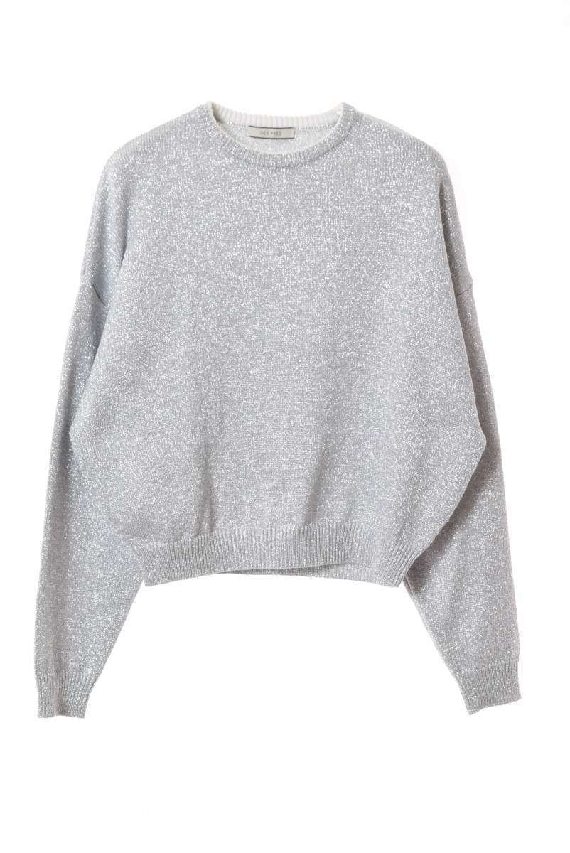 DES PRES ラメ オーバーサイズ ニット S シルバー デプレ KL4QHLSK81拍卖