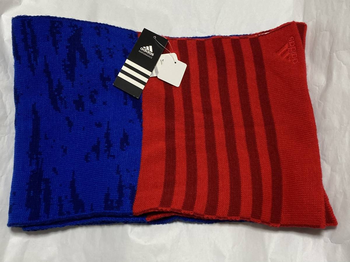 adidas アディダス マフラー 約25㎝×約170㎝ 展示未使用品 拍卖