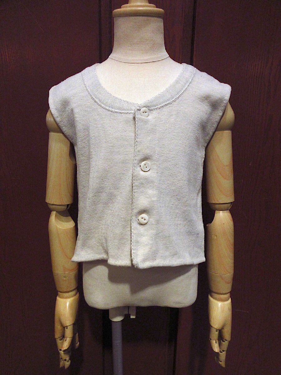 ビンテージ40's●キッズウールニットベスト生成り●221219c5-k-vs 1940s子供服カーディガントップス無地拍卖