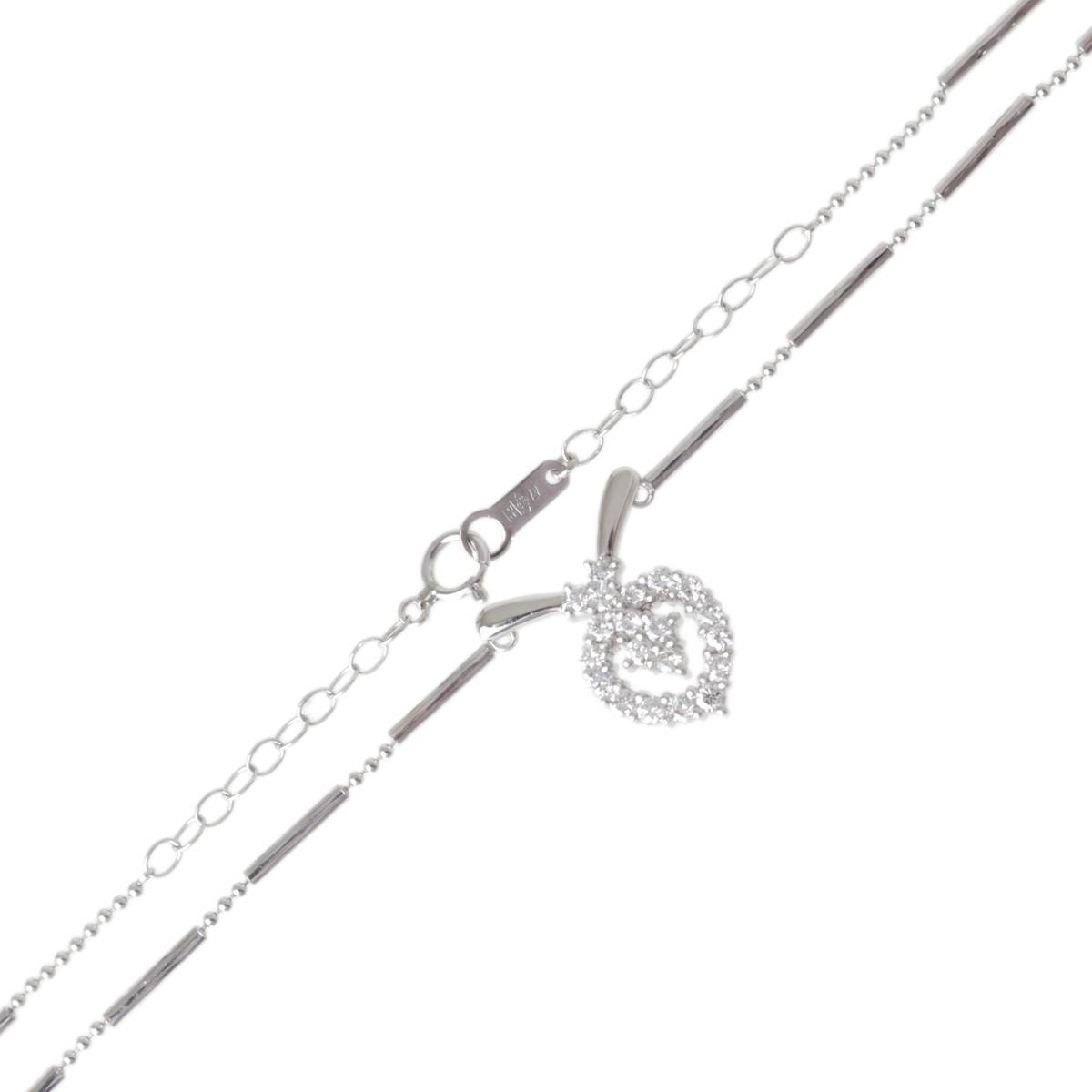 Pt850/Pt900 メレダイヤトップ ネックレス 0.70ct 約8.8g ES 磨き仕上げ品 Aランク拍卖