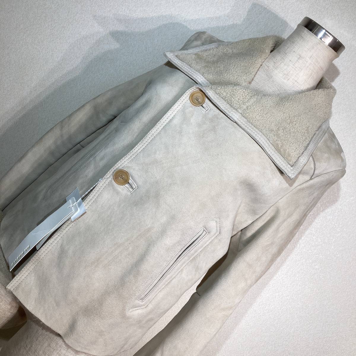 A931新品!■ギャルリーヴィー★羊革ムートン/アイボリー★ジャケット■1拍卖