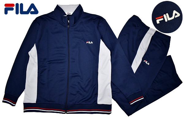 A-4050★新品★FILA フィラ FM2553★ネイビー紺色 トラックジャケット パンツ スポーツウェア ジャージ 上下セット 3LB 胸囲 108-116cm拍卖