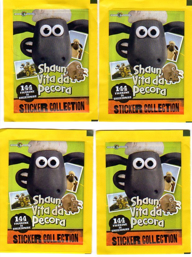 ひつじのショーン ステッカーコレクターカード4パックセット スペイン製拍卖
