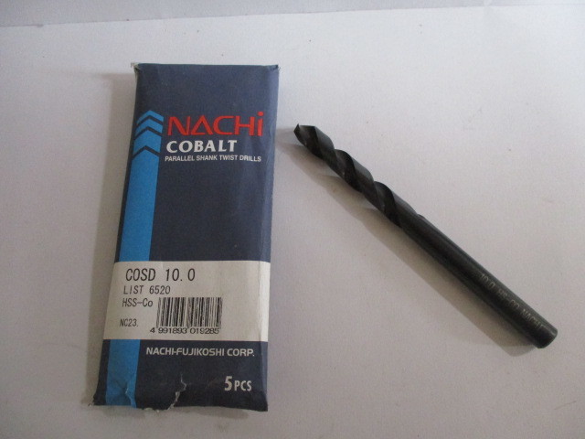 ナチコバルトドリル(ストレート) ステンレス用ドリル 10.0ミリ 新品 5本で¥9100 送料¥600拍卖