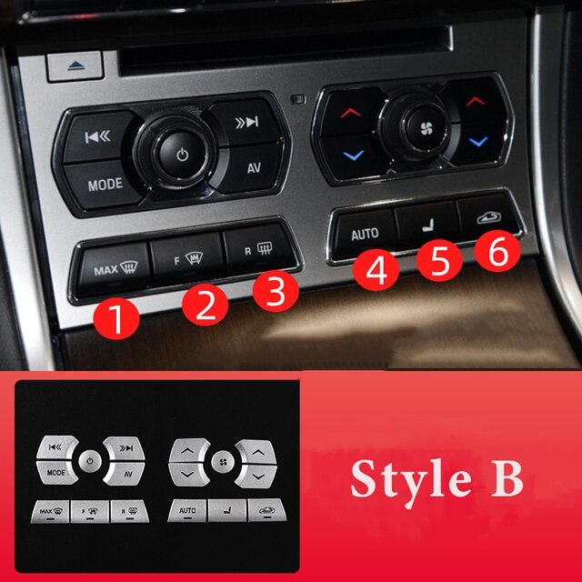 XF 2012-2015 B オーディオ ボタンカバー ジャガー 車の修正インテリア中央制御シフトパネルボタン装飾ステッカーカーアクセサリー拍卖