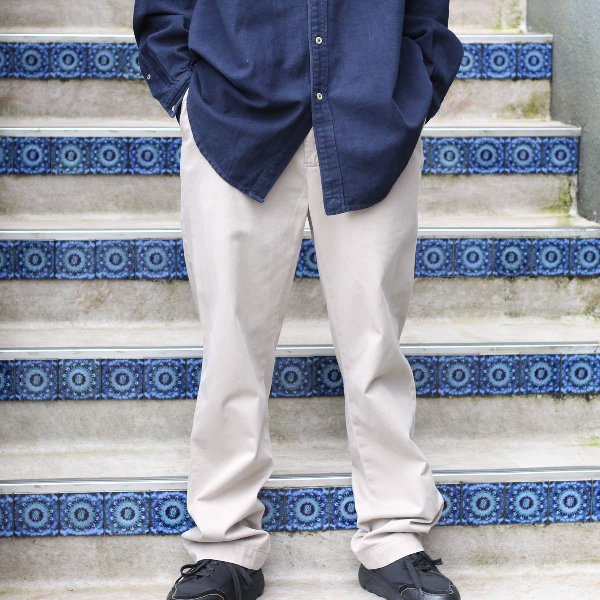 USA VINTAGE Polo by Ralph Lauren WIDE CHINO PANTS/アメリカ古着ポロラルフローレンワイドチノパンツ拍卖